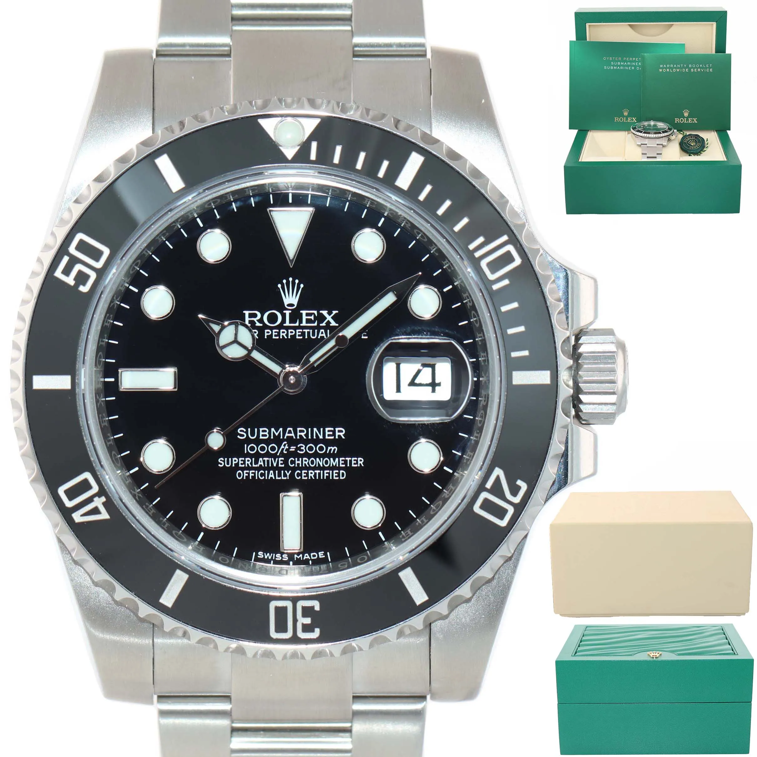 Rolex Submariner Date 116610 Steel Black Ceramic Bezel 40m Watch Box