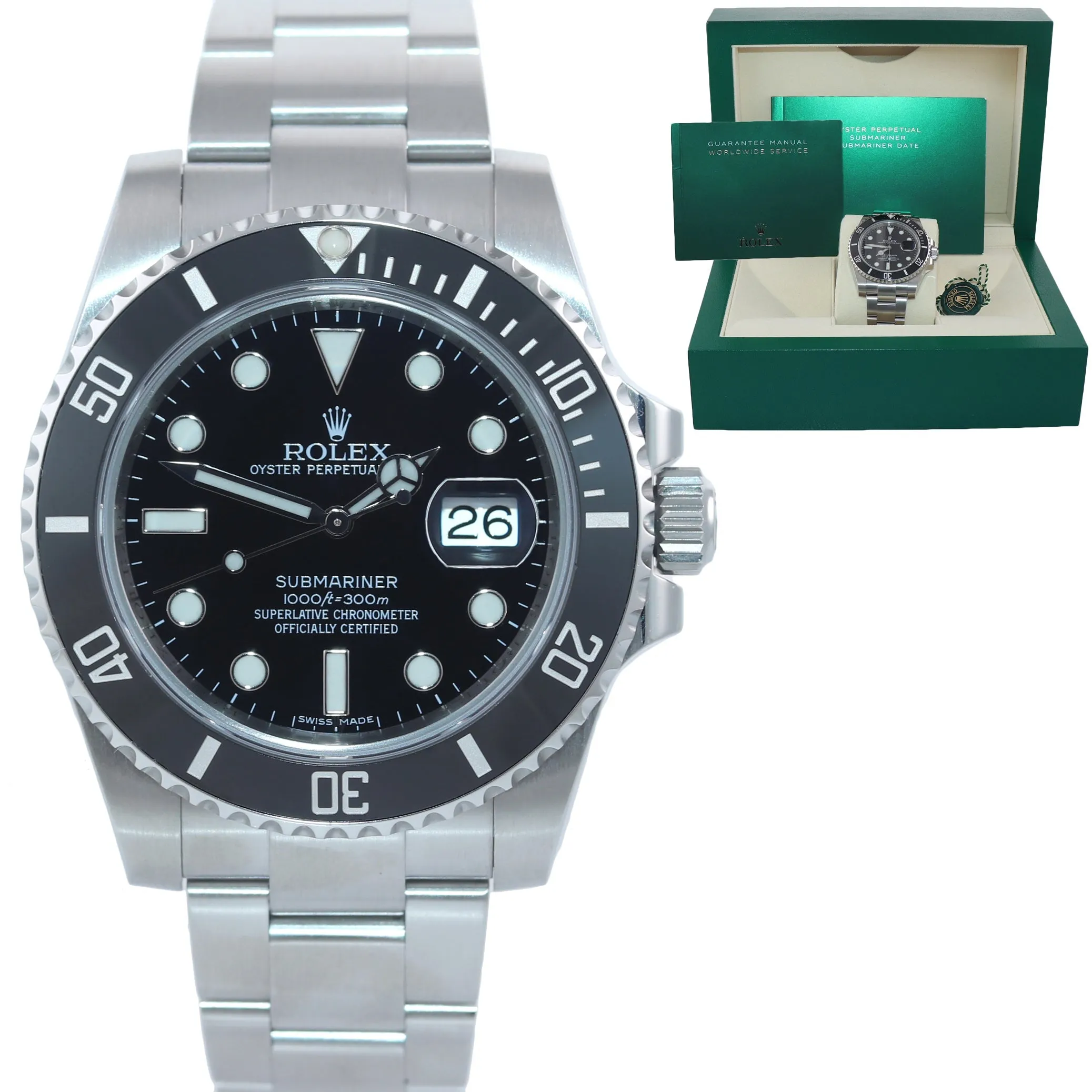 Rolex Submariner Date 116610 Steel Black Ceramic Bezel 40mm Watch Box