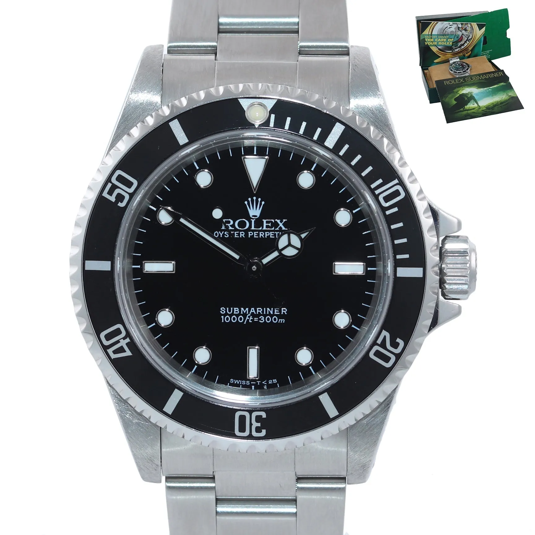 Rolex Submariner No-Date 2 line dial 14060 Steel Black 40mm Watch Box