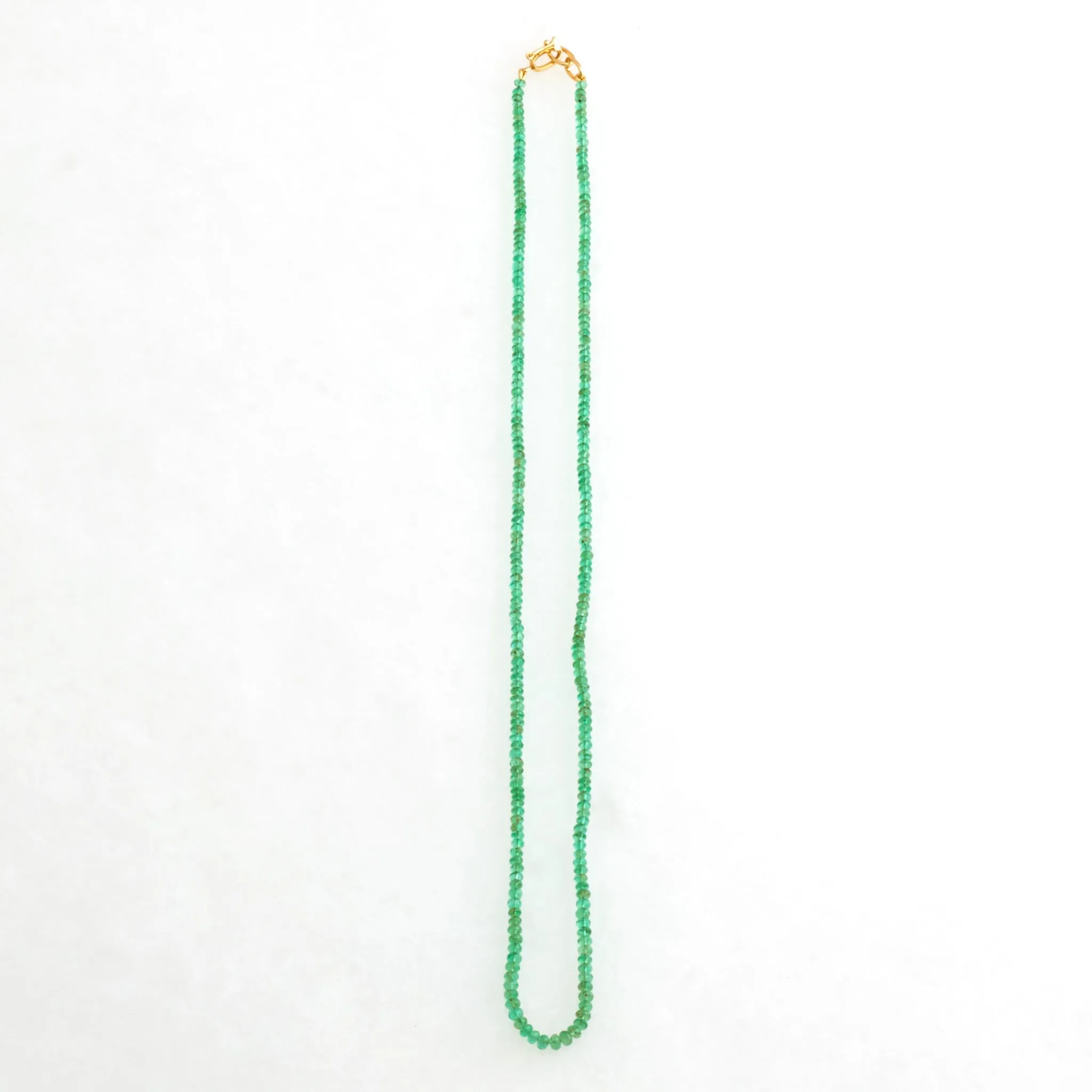 Rondelle Emerald Necklace 18K Yellow Gold, 25"