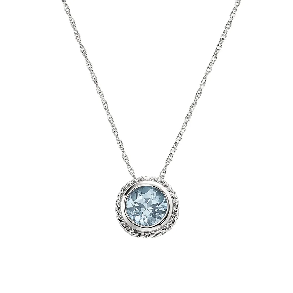 Rope Frame Bezel Topaz Pendants