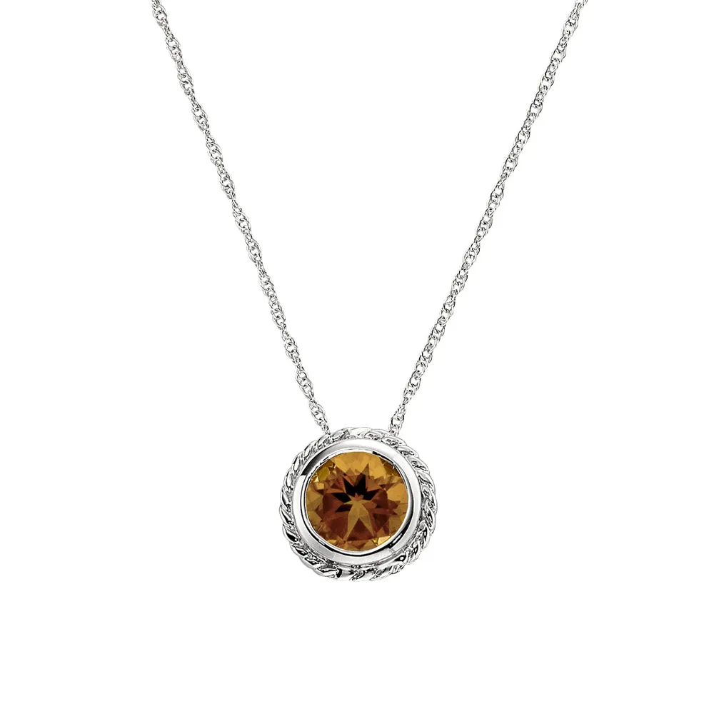 Rope Frame Bezel Topaz Pendants