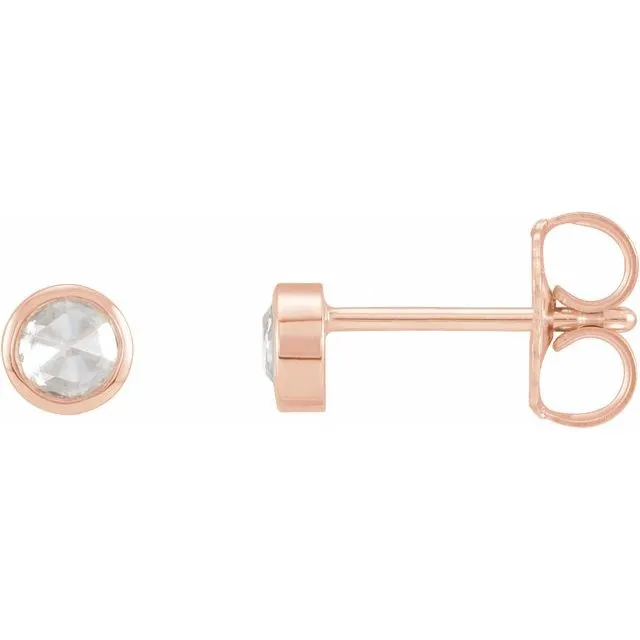Rosecut Diamond Bezel Studs