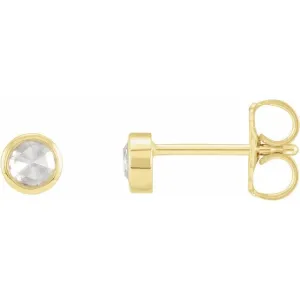 Rosecut Diamond Bezel Studs