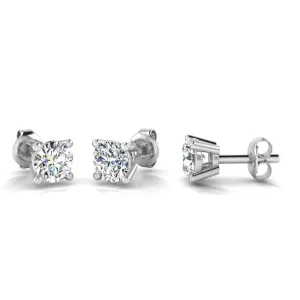 Round Brilliant Diamond Stud Earrings 4 Claw - ESRB4B