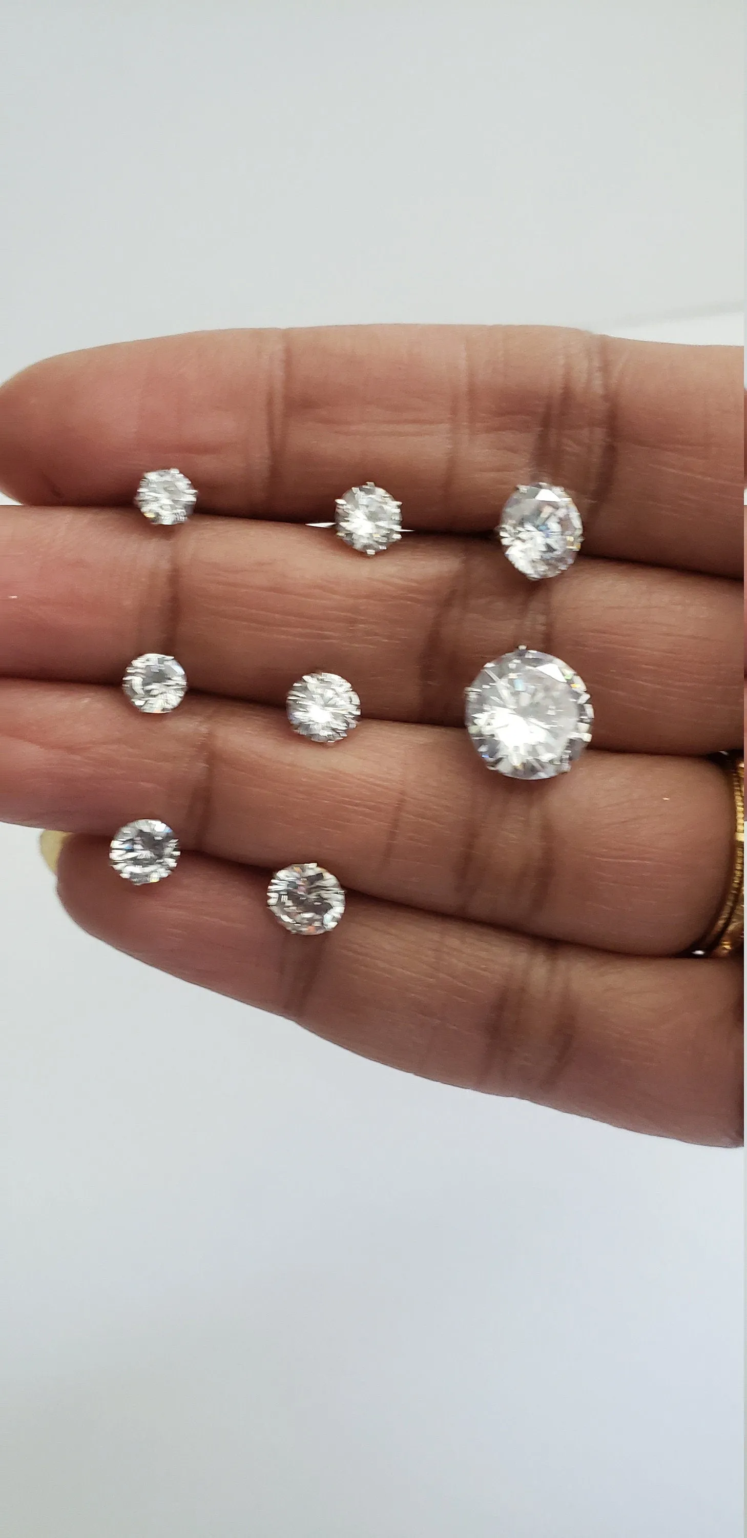 Round CZ Stud Earrings