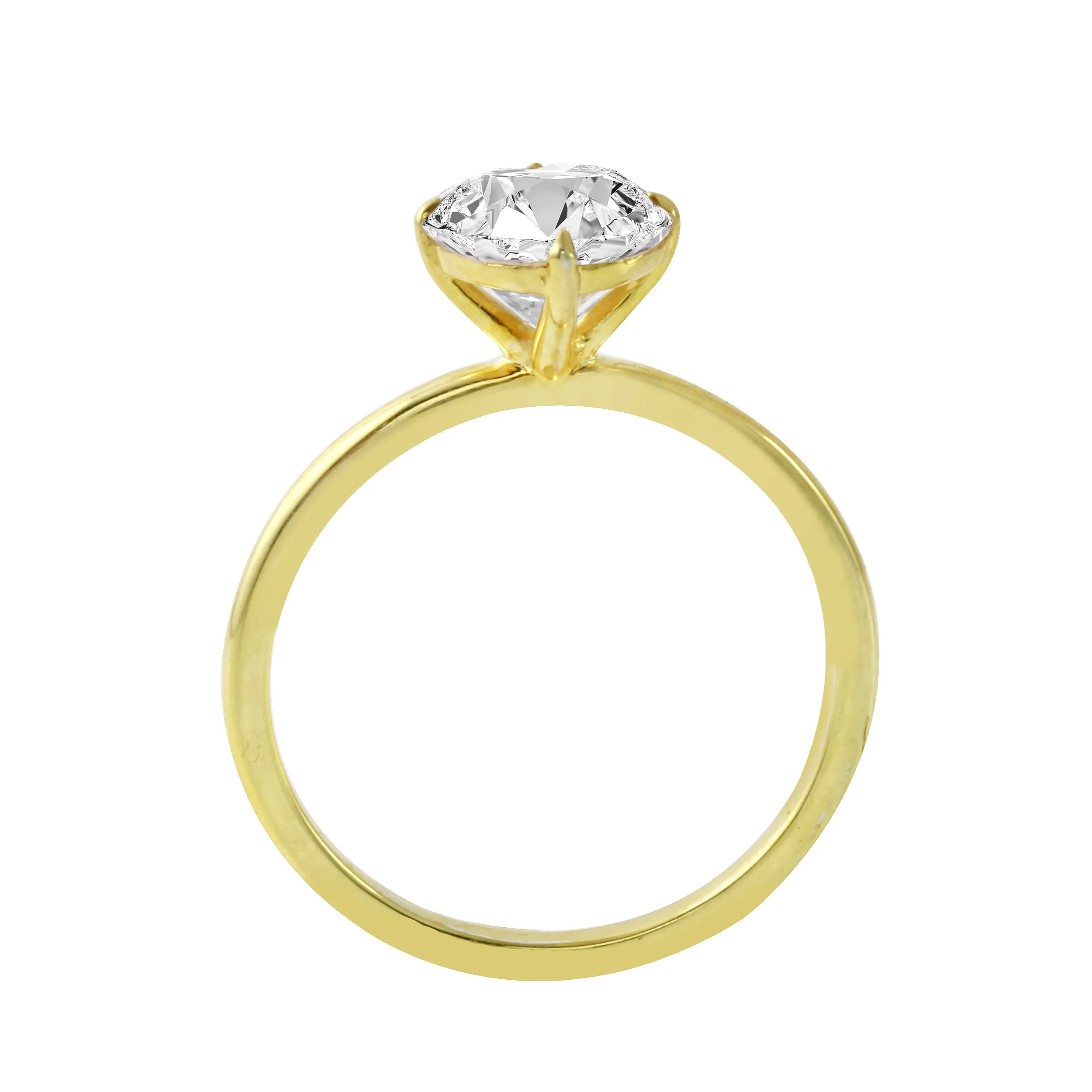 Round Diamond Four Prong Solitaire Engagement Ring