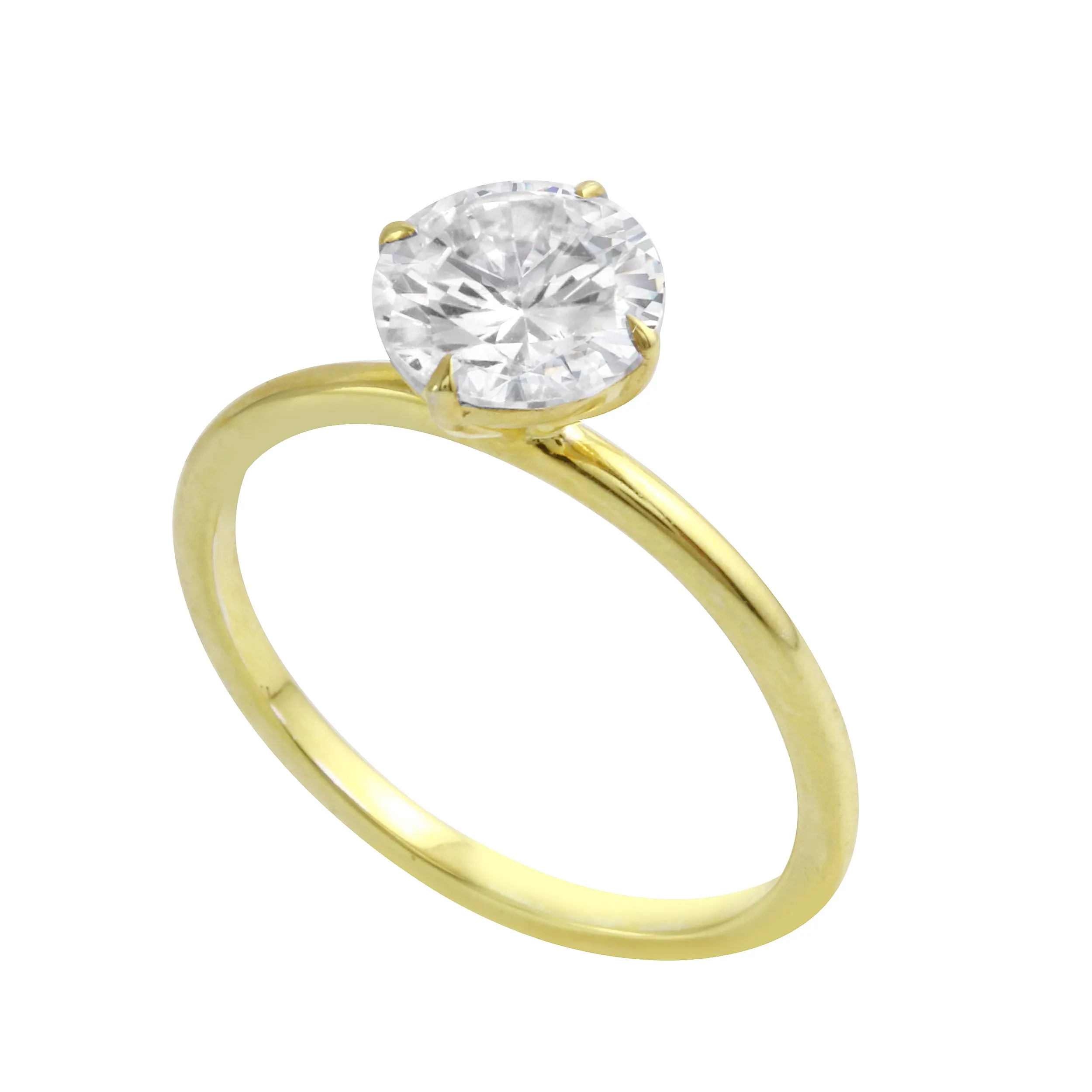 Round Diamond Four Prong Solitaire Engagement Ring