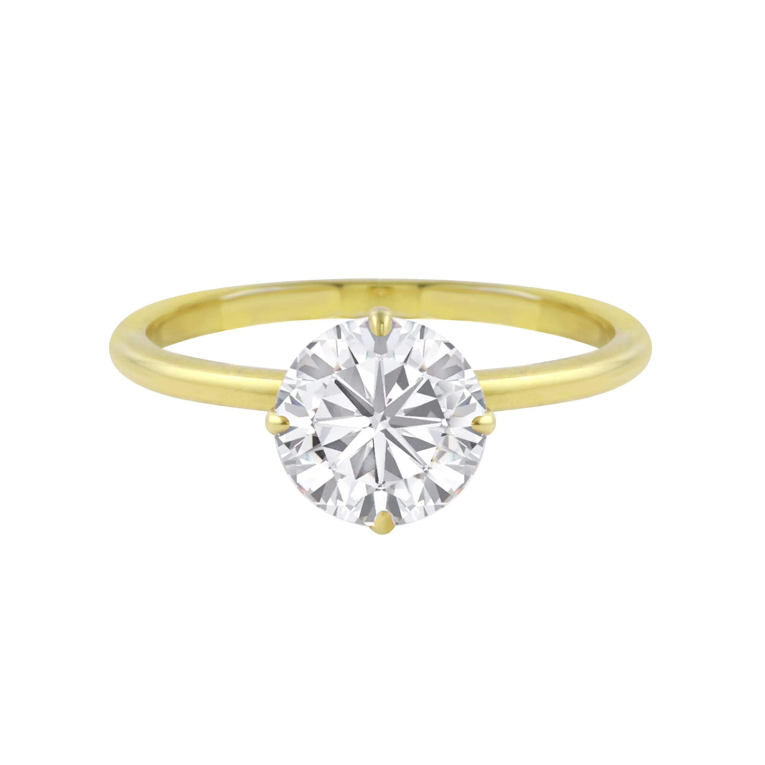 Round Diamond Four Prong Solitaire Engagement Ring