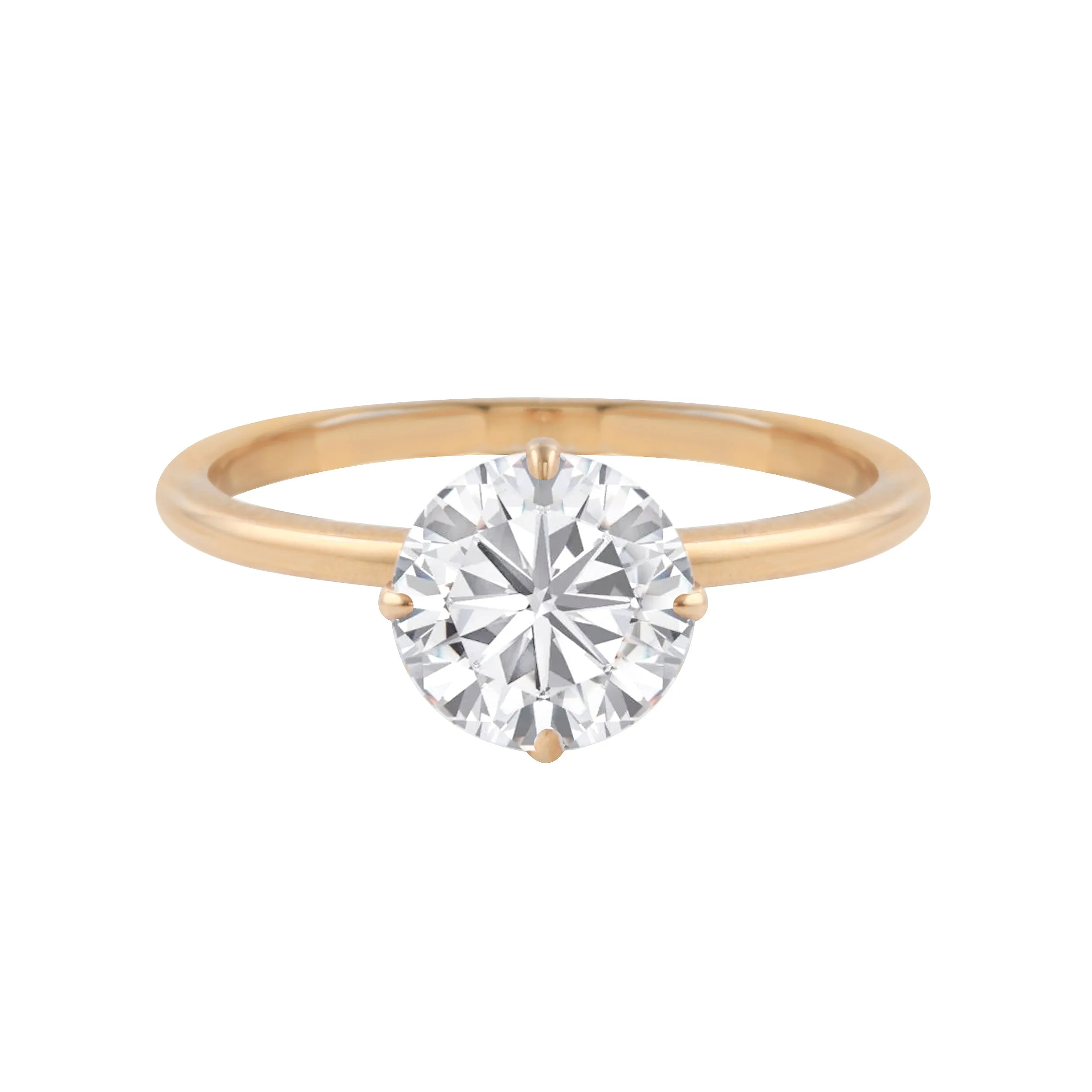 Round Diamond Four Prong Solitaire Engagement Ring