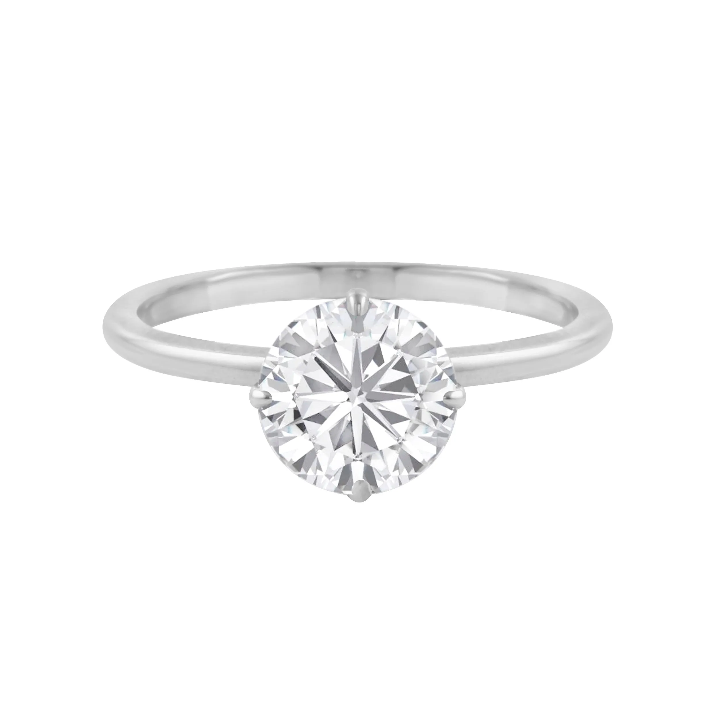 Round Diamond Four Prong Solitaire Engagement Ring