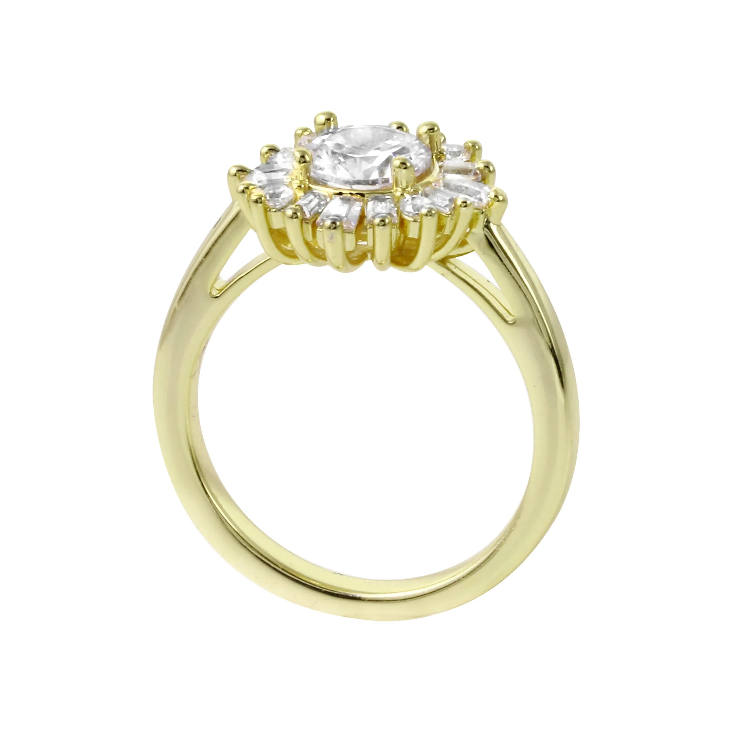 Round Diamond Starburst Engagement Ring Setting