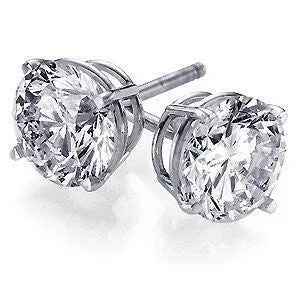 Round Diamond Stud Earrings