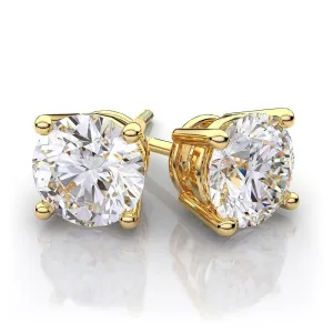 Round Diamond Stud Earrings