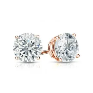 Round Diamond Stud Earrings