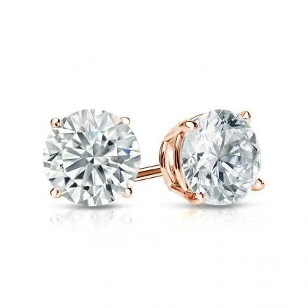 Round Diamond Stud Earrings