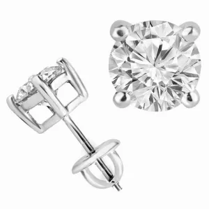 Round Diamond stud (IGI Certified 0.70 ct & up) A Quality ScrewBack 14K from 0.04ct - 2.00ct