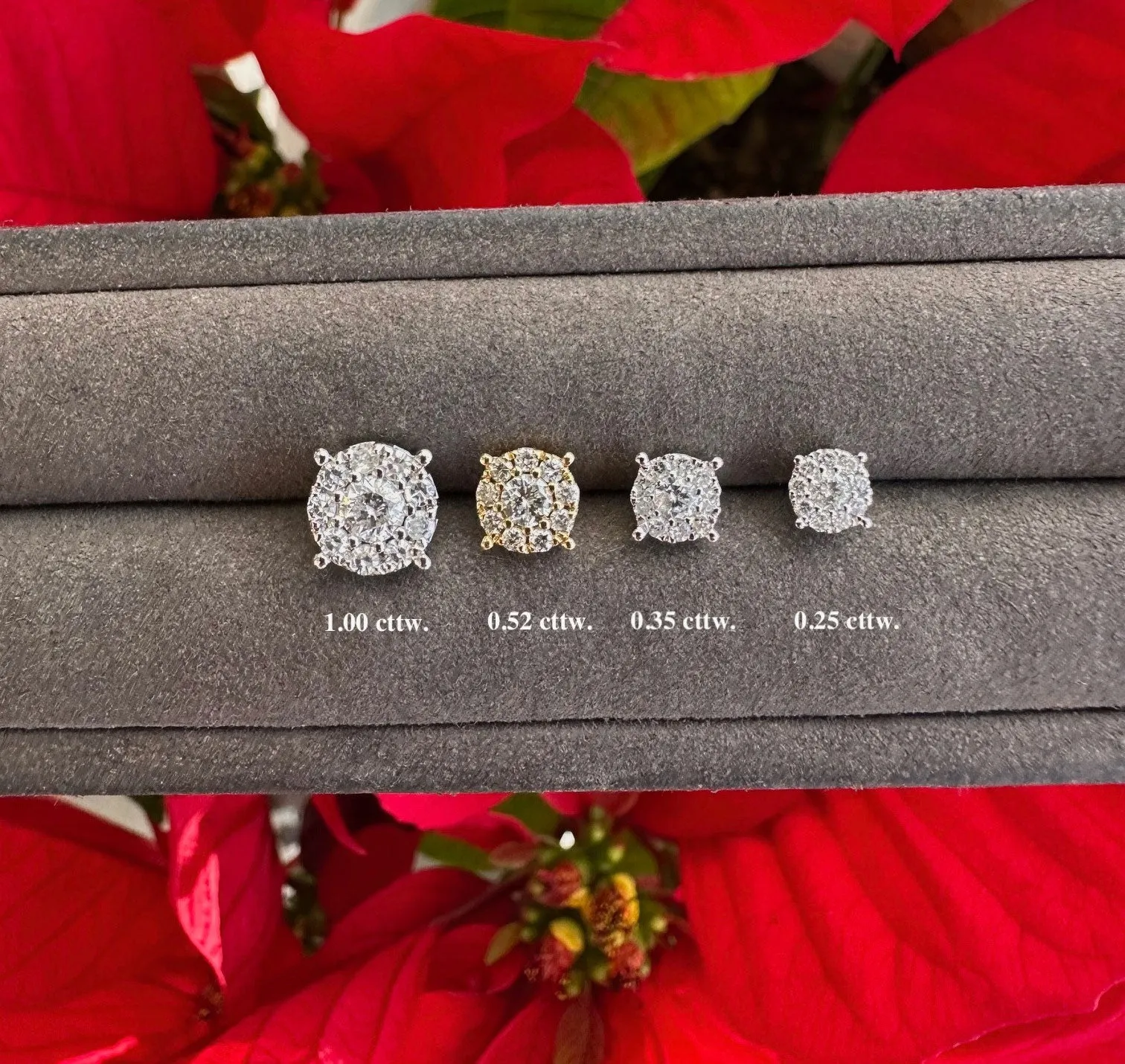 Round Illusion Diamond Studs