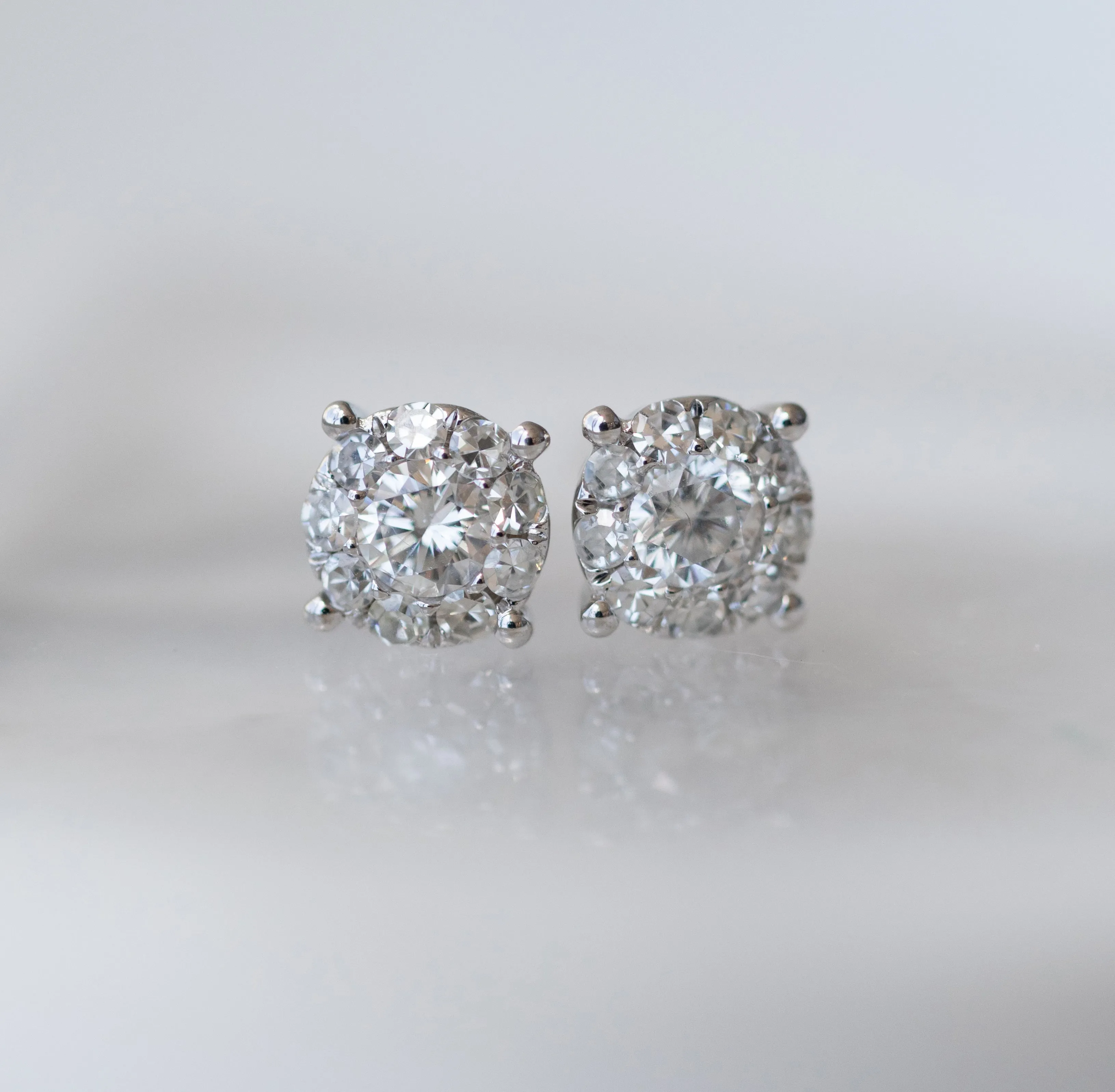 Round Illusion Diamond Studs