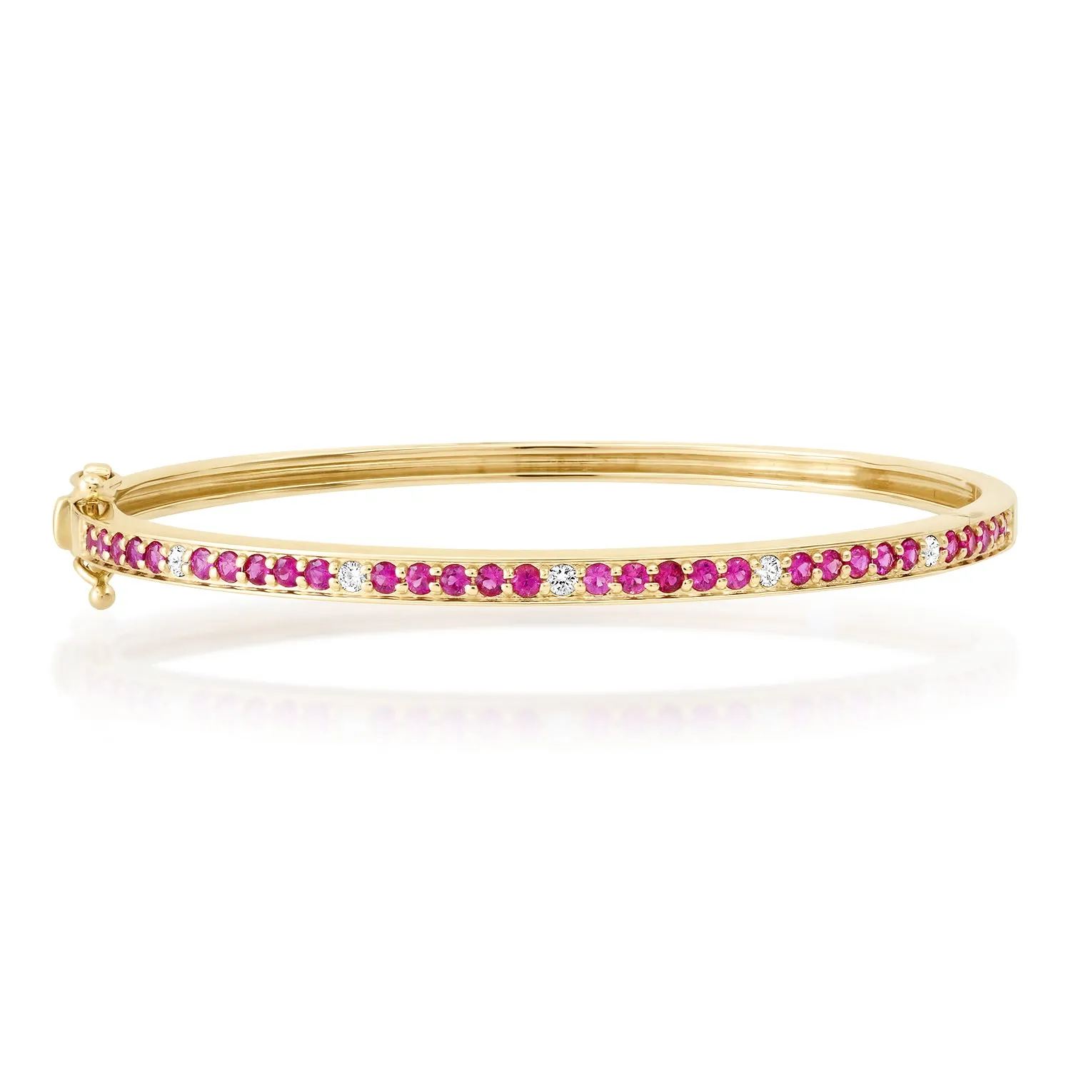 Ruby & Diamond Dot Bangle Bracelet