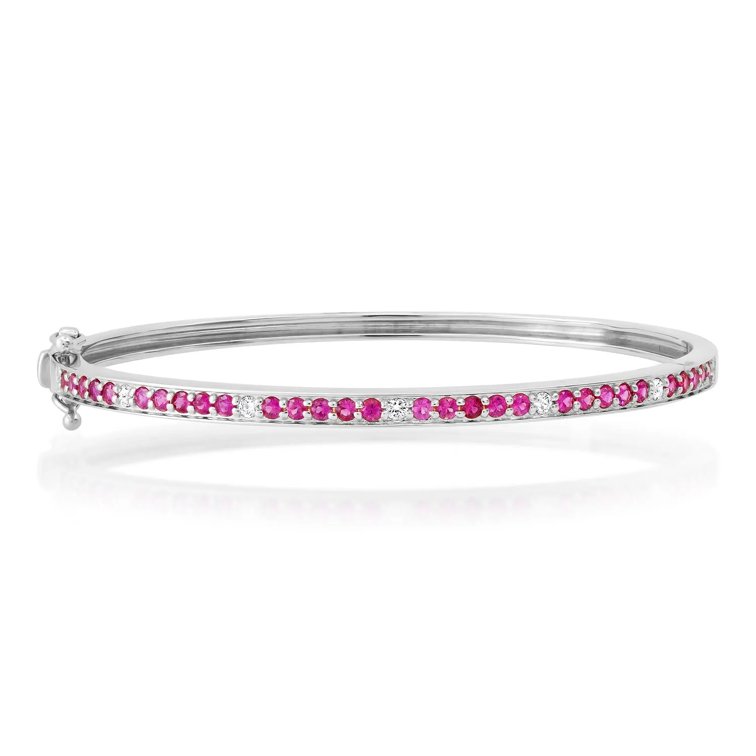 Ruby & Diamond Dot Bangle Bracelet