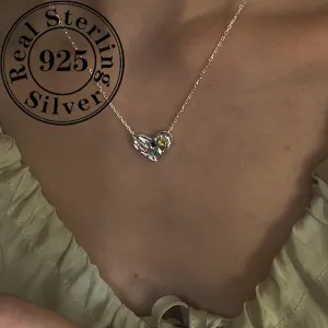S925 Silver Love Necklace Heart Pendant Collarbone Chain for Girlfriend