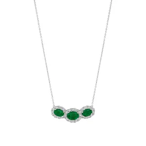 Sabel Collection White Gold Emerald and Diamond Pendant