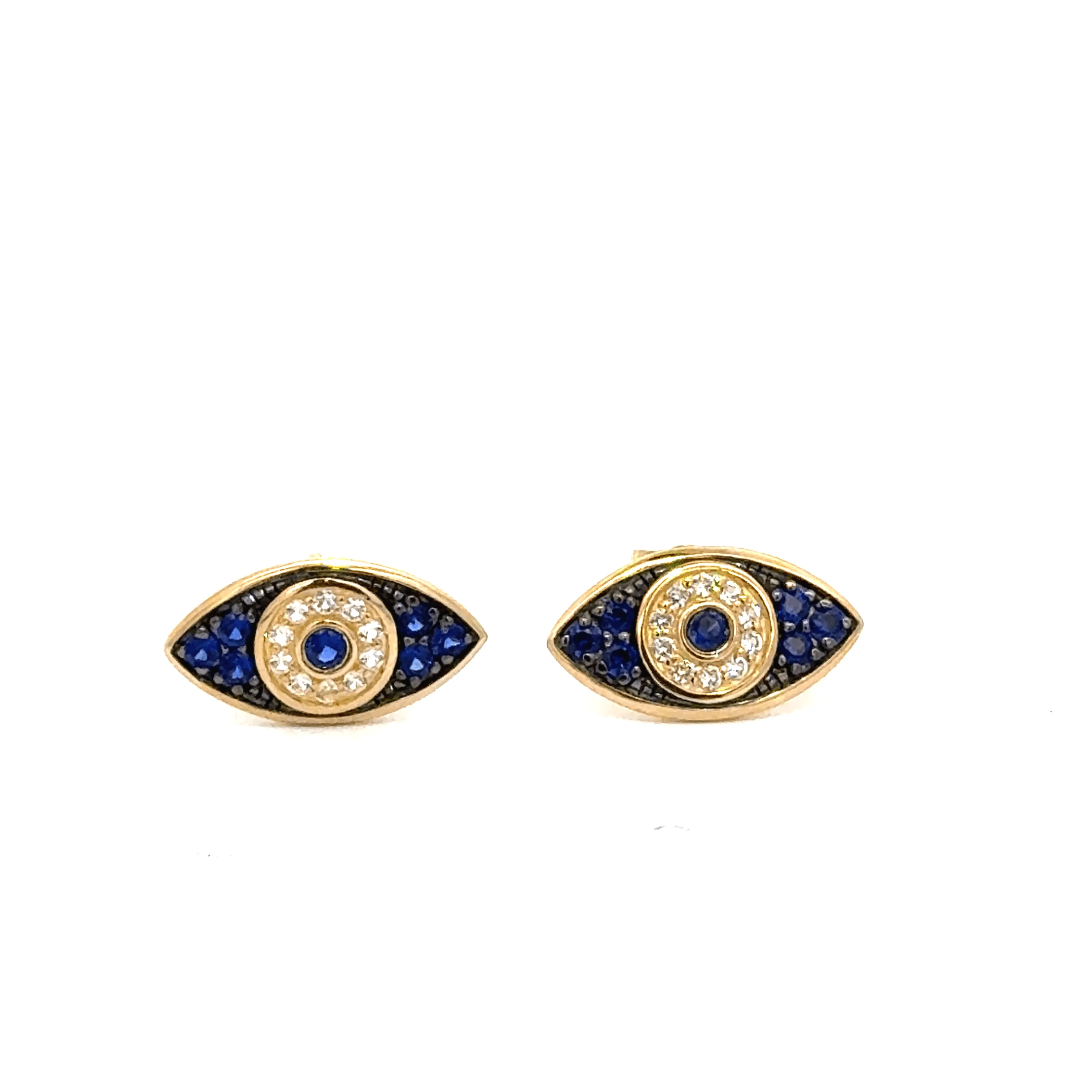 Sapphire Evil Eye Studs
