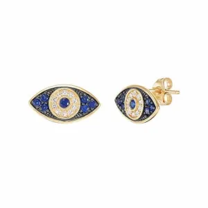 Sapphire Evil Eye Studs