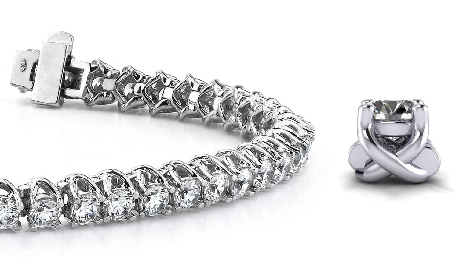 Scoop Link Diamond Strand Lab-Grown Diamond Tennis Bracelet with 2.07 ct.(finished) 2mm