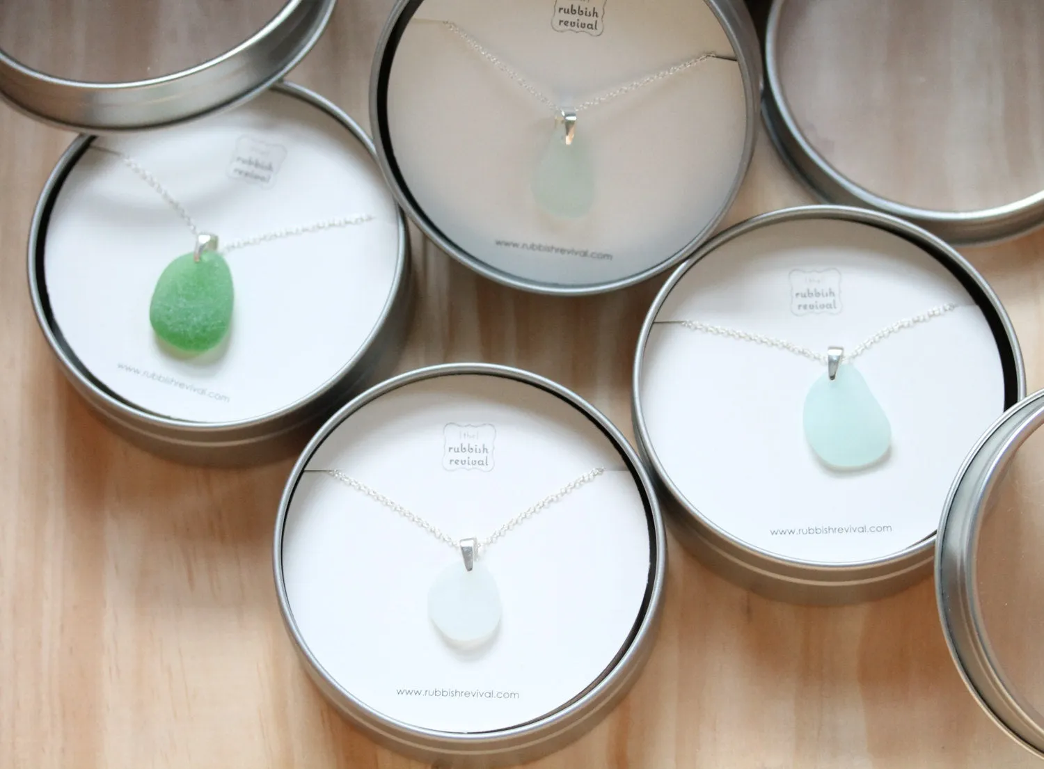 Sea Glass & Sterling Silver Necklace - Emerald Pendant