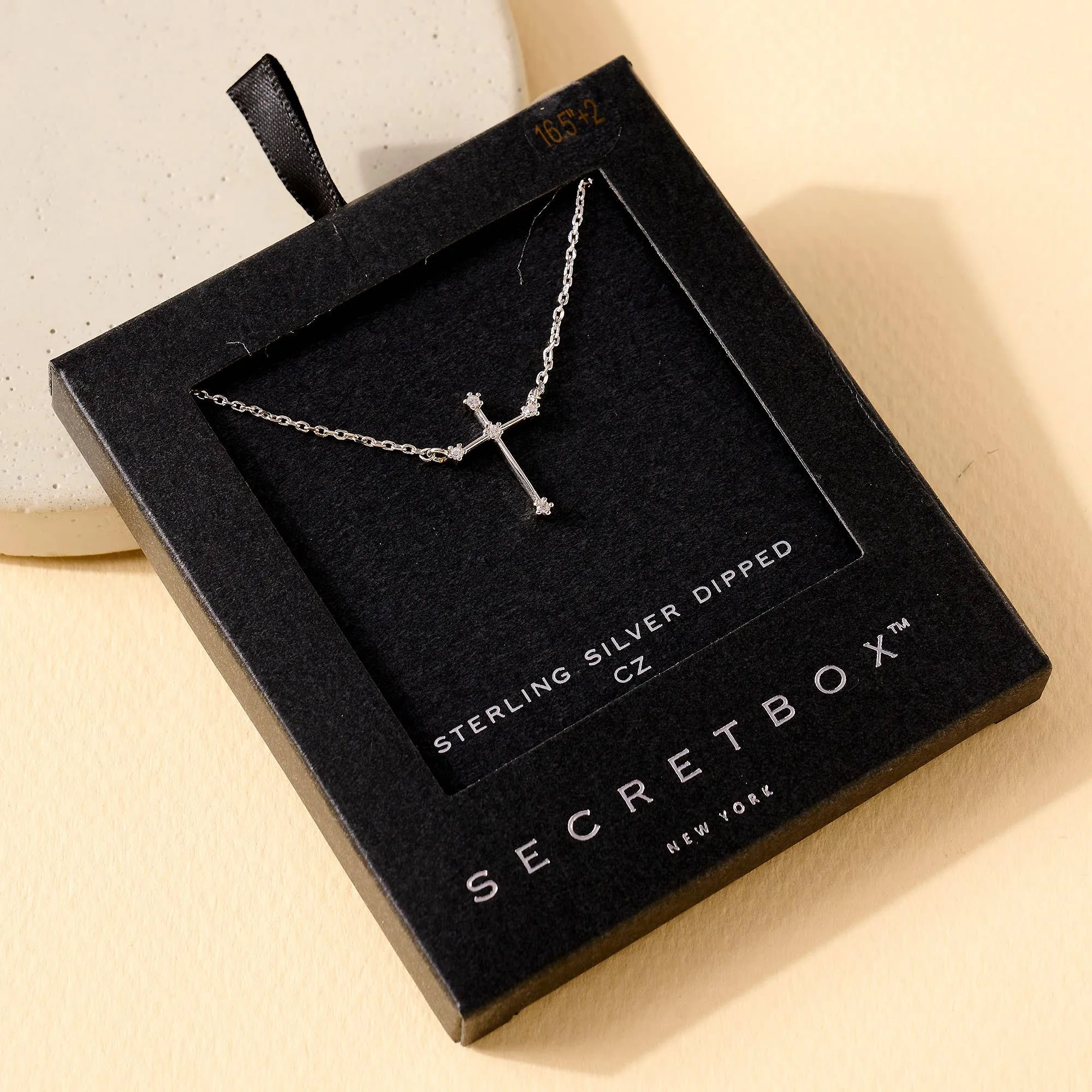 Secret Box Gold Dip Cross Charm Necklace