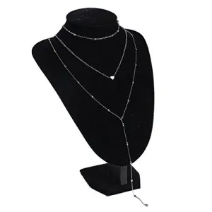 Sexy Sparkles y shaped necklaces for women Lariat Silver Tone