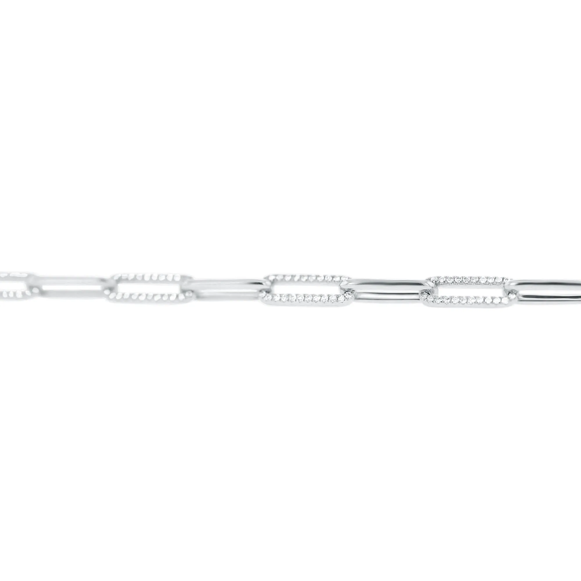 Shaula Paper Clip Pave Diamond Link Bracelet