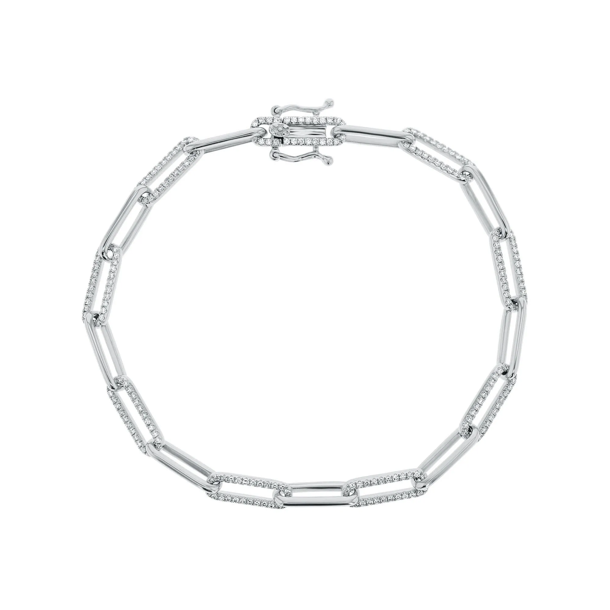 Shaula Paper Clip Pave Diamond Link Bracelet