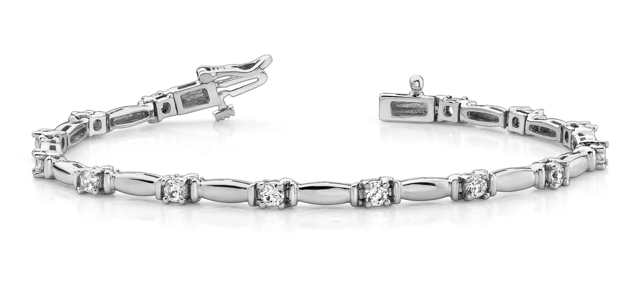 Shiny Column Link Diamond Bracelet with 1.01 ct.(finished) 2.75mm