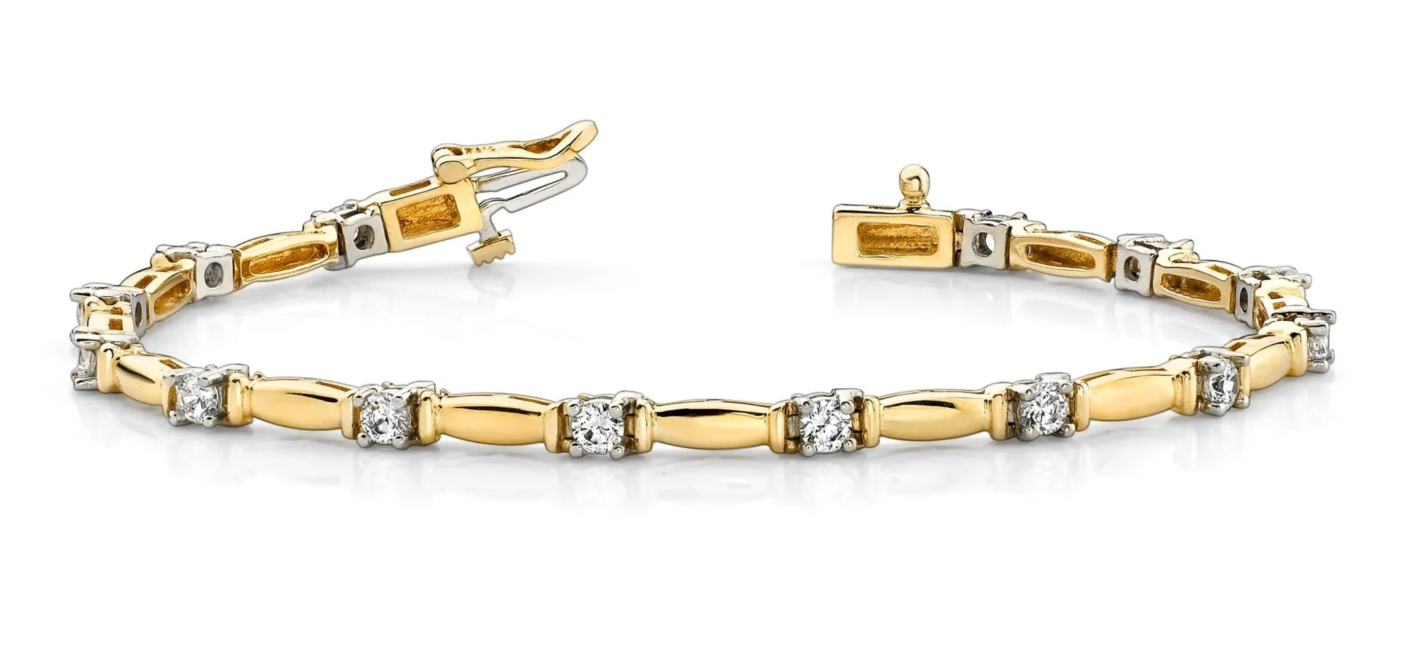Shiny Column Link Diamond Bracelet with 1.01 ct.(finished) 2.75mm