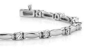 Shiny Column Link Diamond Bracelet with 1.01 ct.(finished) 2.75mm