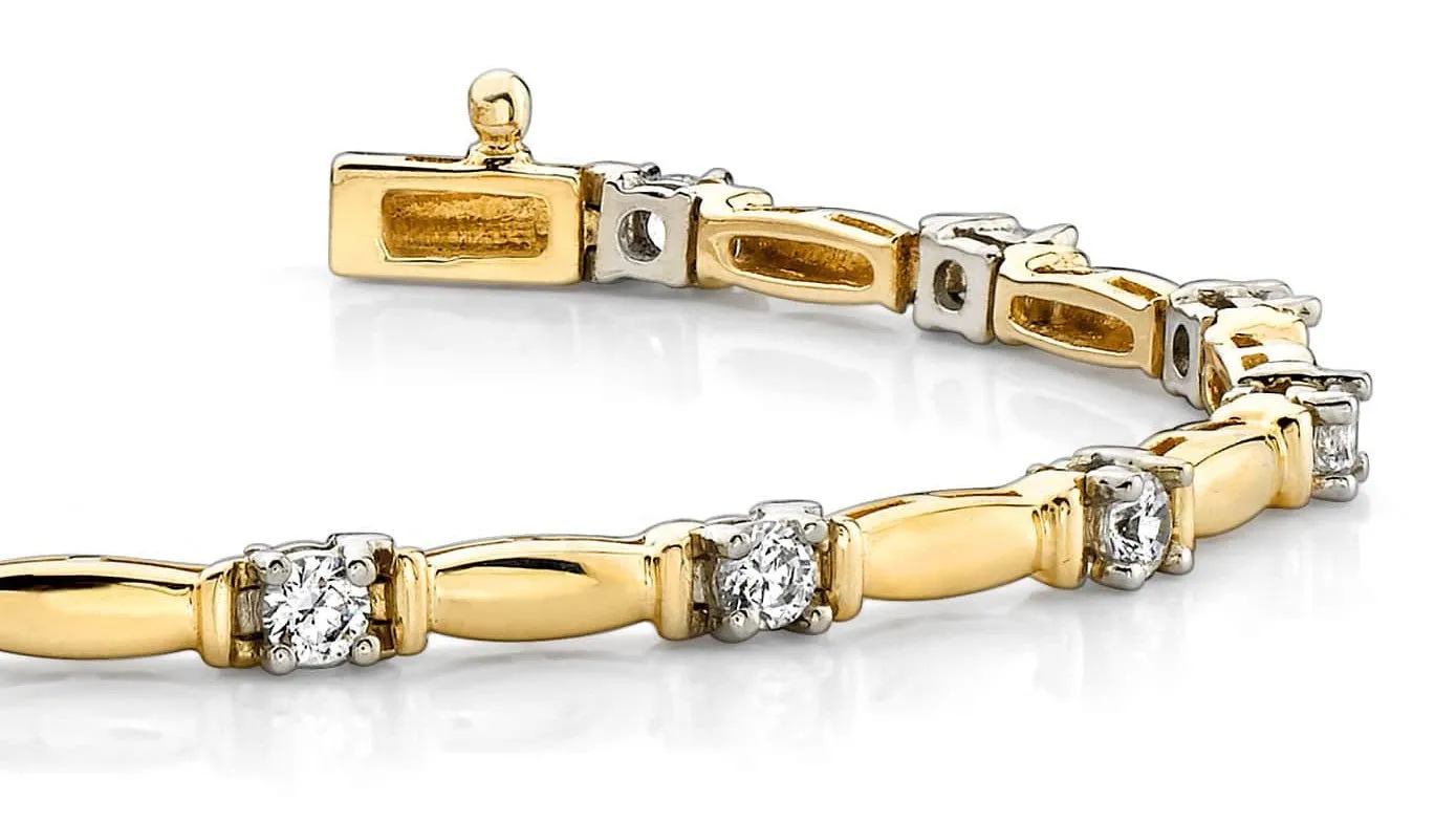 Shiny Column Link Diamond Bracelet with 1.01 ct.(finished) 2.75mm