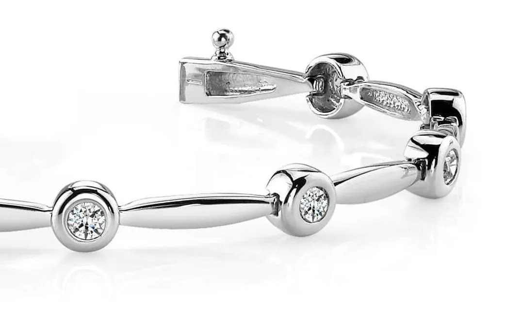 Shiny Link Diamond Bracelet with 0.55 ct.(finished) 2.5mm