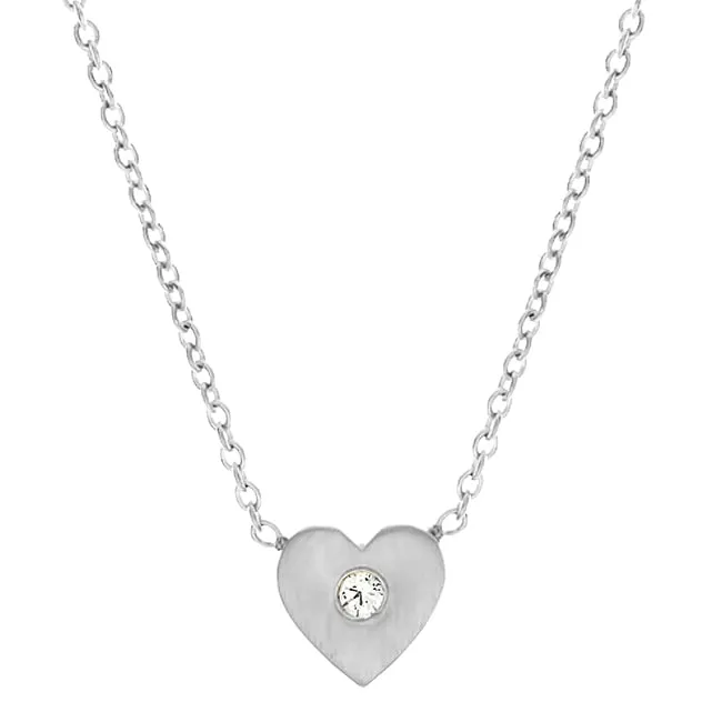 Silver Diamond Mini Heart-Shaped Necklace (0.02.ct.tw)