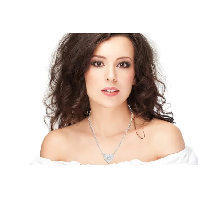 Silver Diamond Mini Heart-Shaped Necklace (0.02.ct.tw)