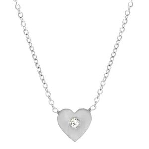 Silver Diamond Mini Heart-Shaped Necklace (0.02.ct.tw)