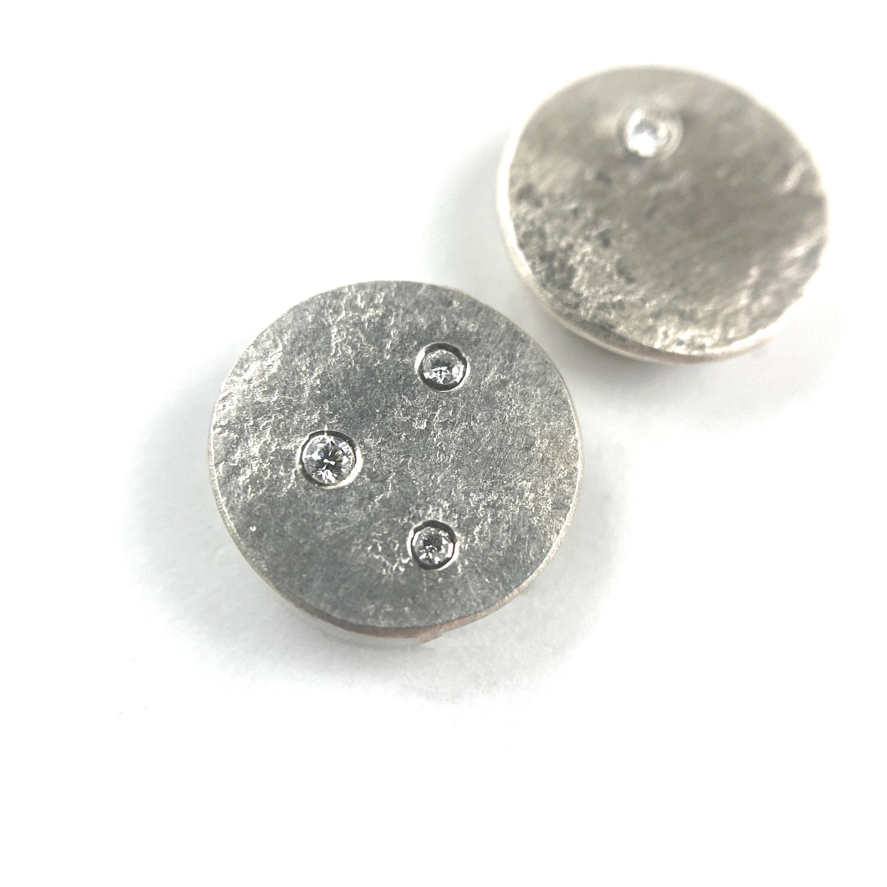 Silver Diamond Studs