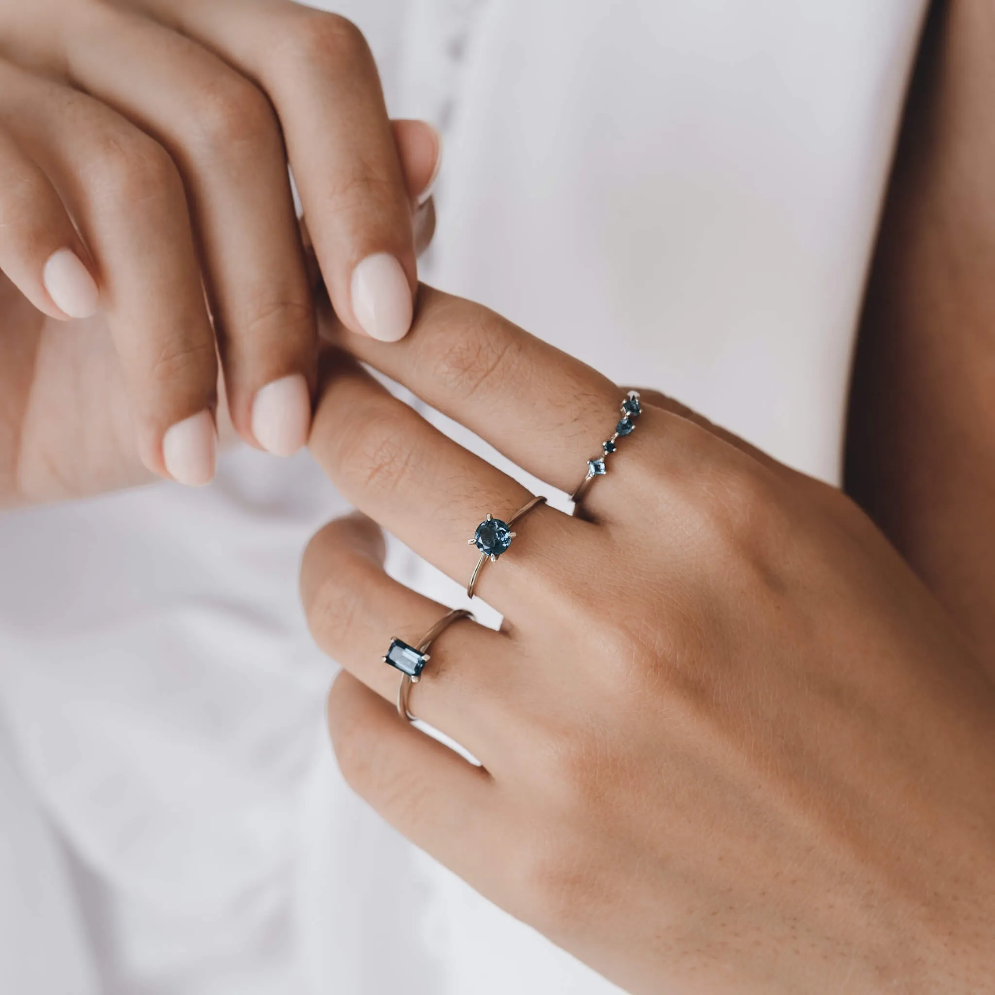 Silver London Blue Topaz Ring - Lilly