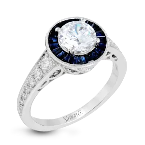 Simon G. 18k White Gold Diamond Engagement Ring