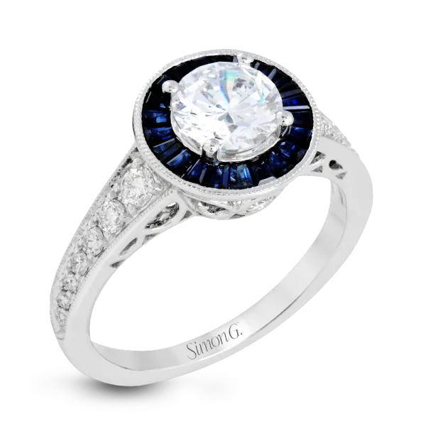Simon G. 18k White Gold Diamond Engagement Ring