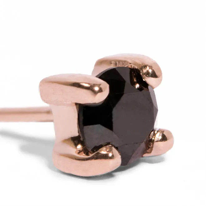 Single 4mm Black Diamond Stud