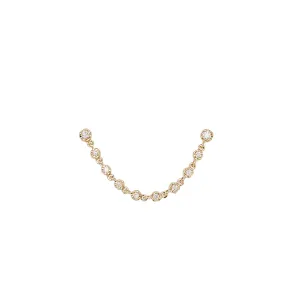 Single Diamond Chain Earring in Yellow Gold