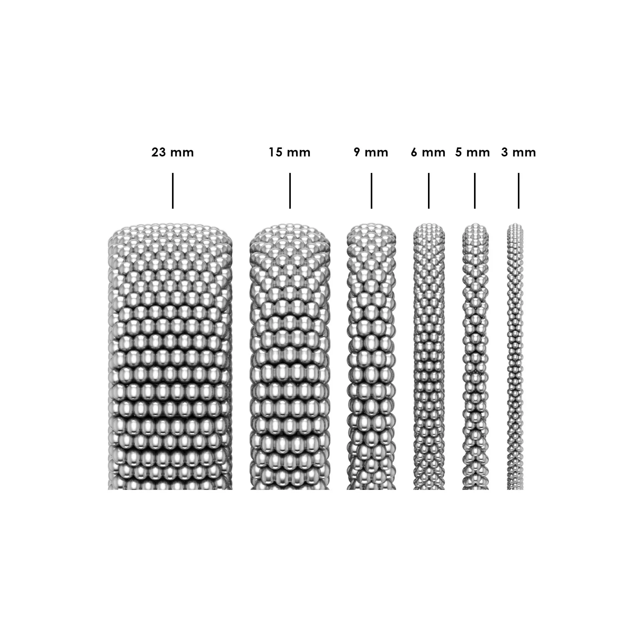 Single Station Diamond Caviar Bracelet | 6mm
